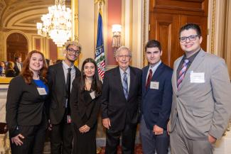 Students with Sen. McConnell